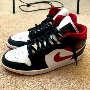 jordan 1 mid “gym red” black white